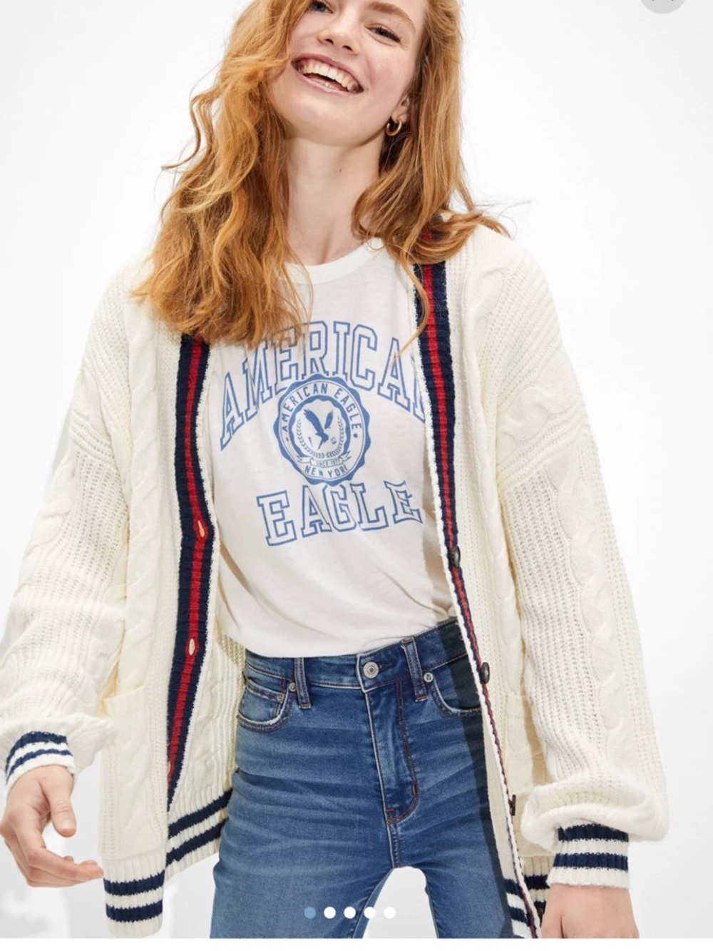 🆕🍓AE Oversized Cable Knit Cardigan - Picture 3 of 13